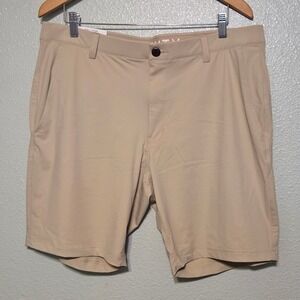 NWT Infinity Linearflex Mens Shorts Size 38 8" Khaki Beige Performance Golf